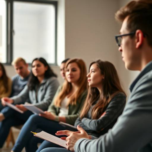Participantes en un curso de oratoria para principiantes, practicando presentaciones.